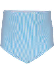 Stribet bikiniunderdel med ekstra høj talje, BlueWhite Stripe AOP