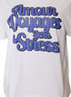 T-shirt i bomuld med korte &aelig;rmer og print, Hvid, Packshot image number 2