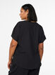 Bluse med korte &aelig;rmer og rund halsudsk&aelig;ring, Sort, Model image number 2