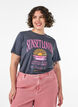 T-shirt i bomuld med frontprint og vasket look, Gr&aring;, Model image number 0