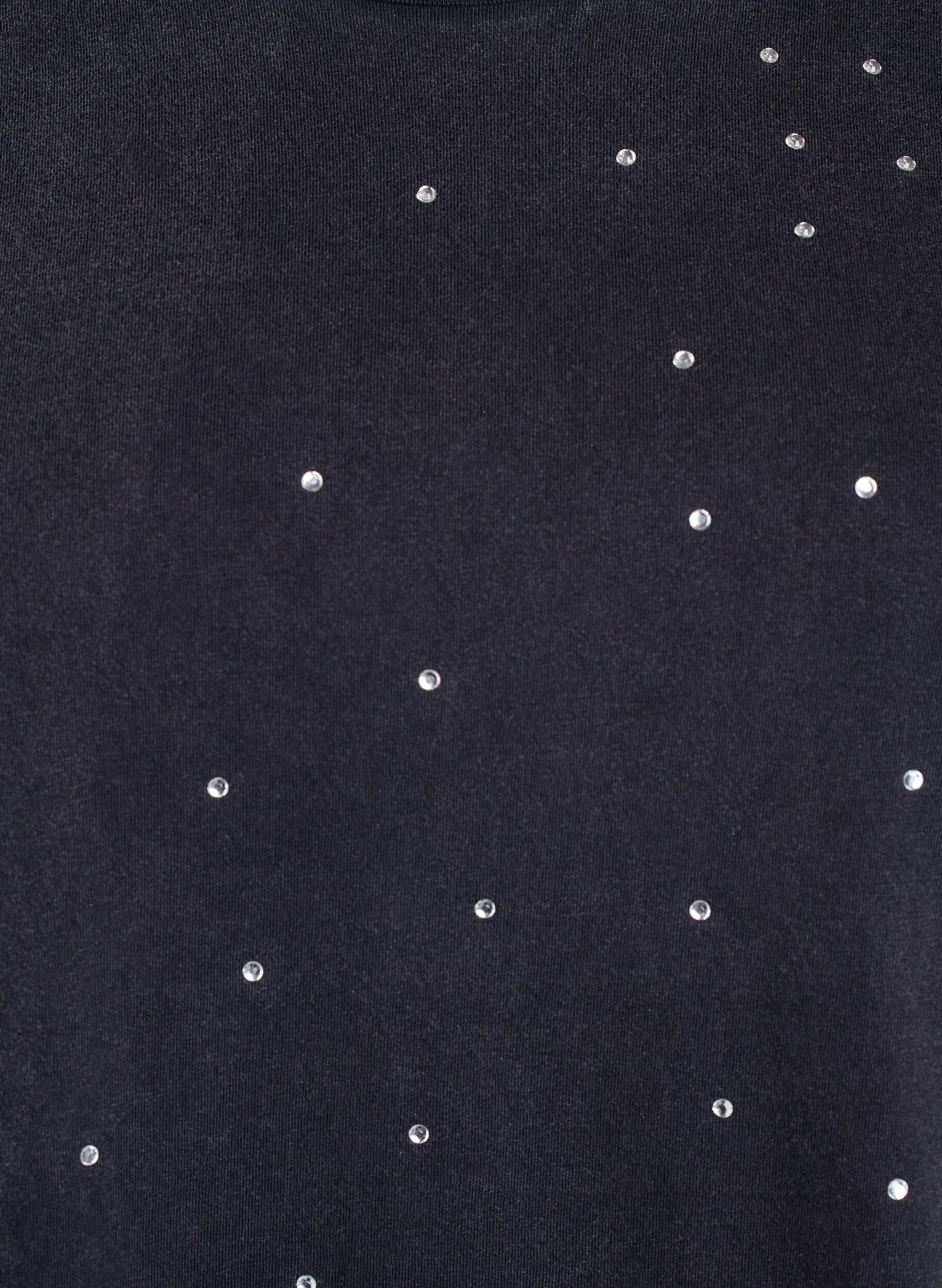 Zizzi T-shirt i &oslash;kologisk bomuld med rhinestone, Gr&aring;, Packshot image number 2