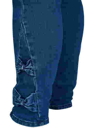 Super slim Amy jeans med sløjfe, Dark blue, Packshot image number 3