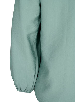 Bluse i viskose med crochet detalje, Chinois Green, Packshot image number 3