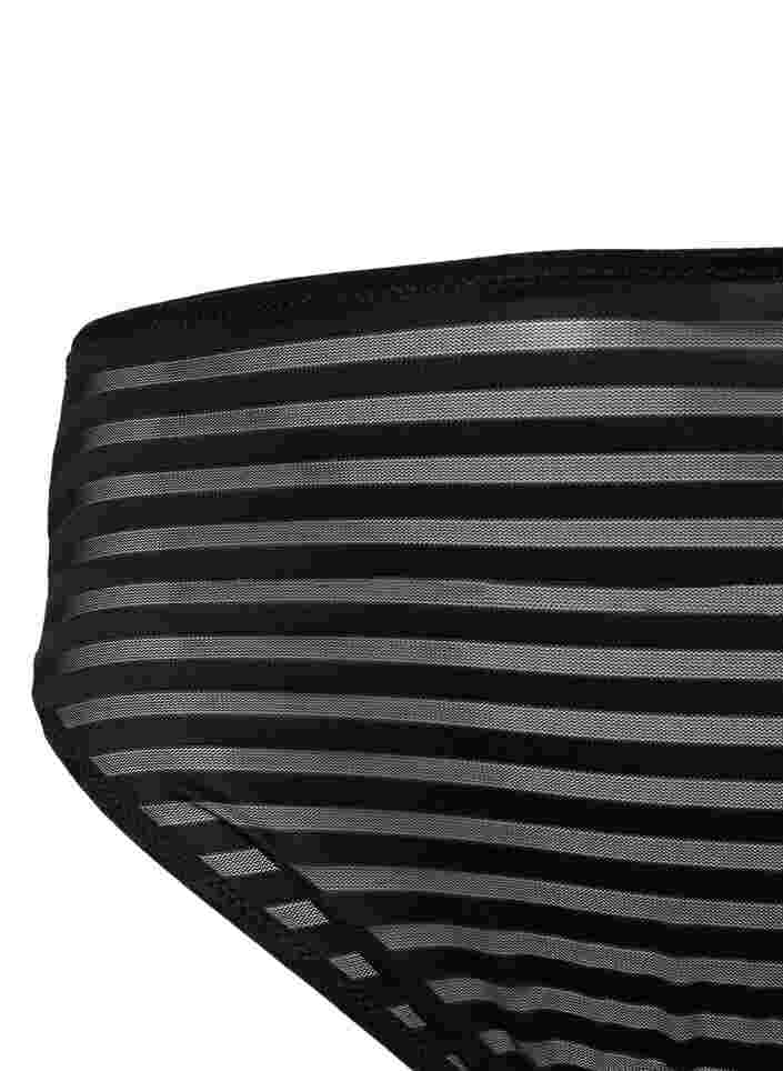 Stribet tai trusse med regulær talje, Black, Packshot image number 2