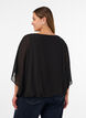 Chiffonbluse med balloneffekt, Sort, Model image number 2