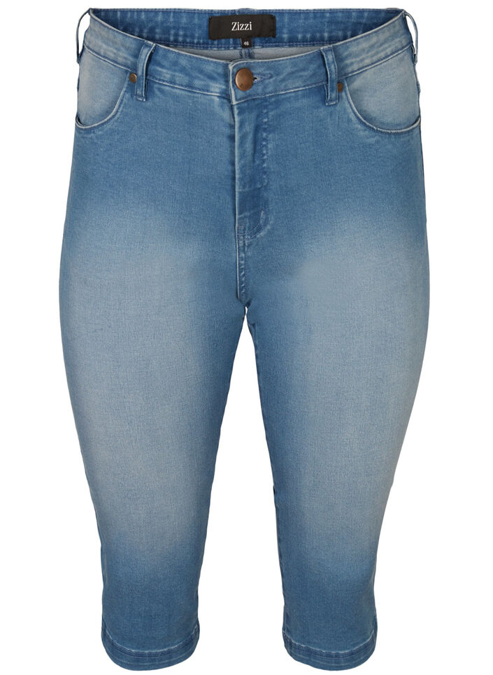 H&oslash;jtaljede Amy capri jeans med super slim fit, Bl&aring;, Packshot image number 0
