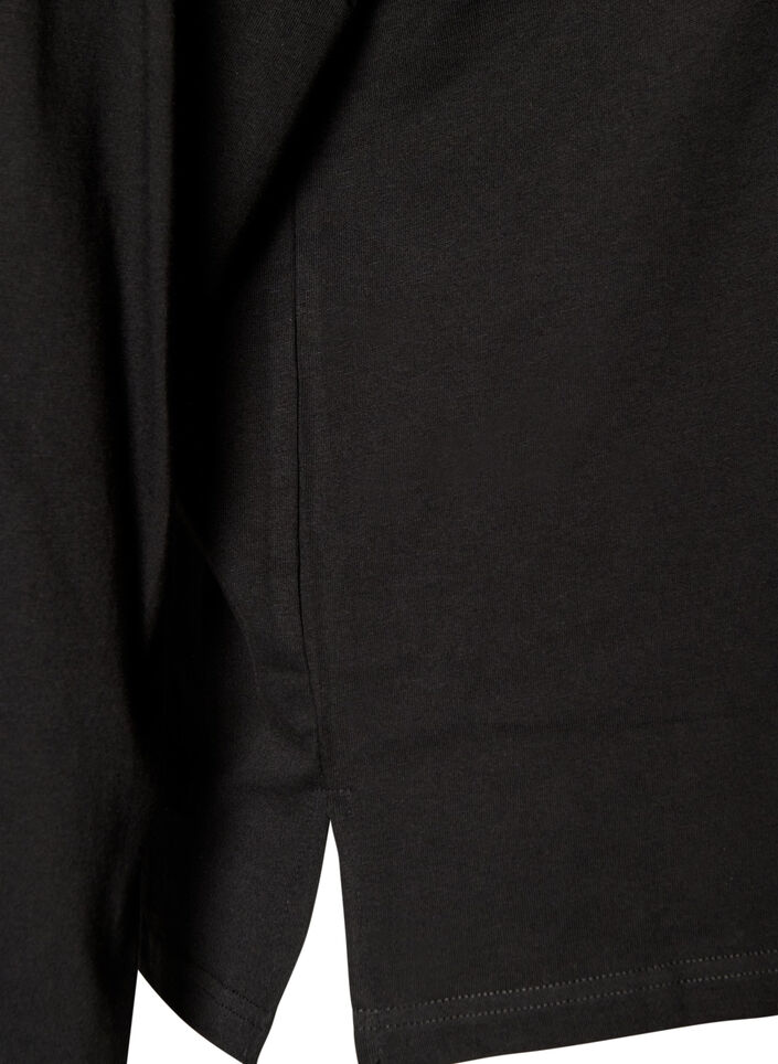 Basis t-shirt med lange &aelig;rmer, Sort, Packshot image number 3