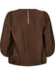 Bluse med 3/4 &aelig;rmer og blondedetalje, Brun, Packshot image number 1