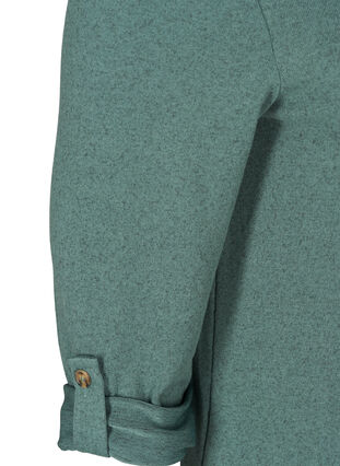 Bluse med 3/4 ærmer og lynlås, NORTH ATLANTIC MELANGE, Packshot image number 3