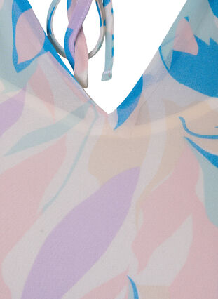 Tunika med blomsterprint og lurex, White/Pastel Leaf, Packshot image number 2