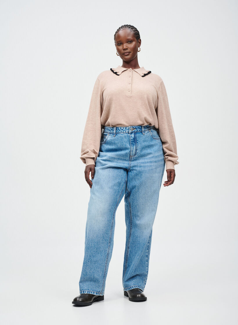 Polo med detalje krave, , Model