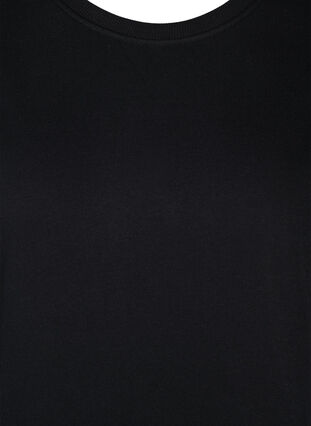 Bomulds sweat tunika med snøredetaljer, Black, Packshot image number 2