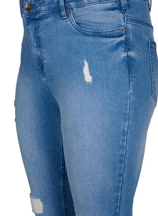 Amy jeans med super slim fit og sliddetaljer, Blue denim, Packshot image number 2