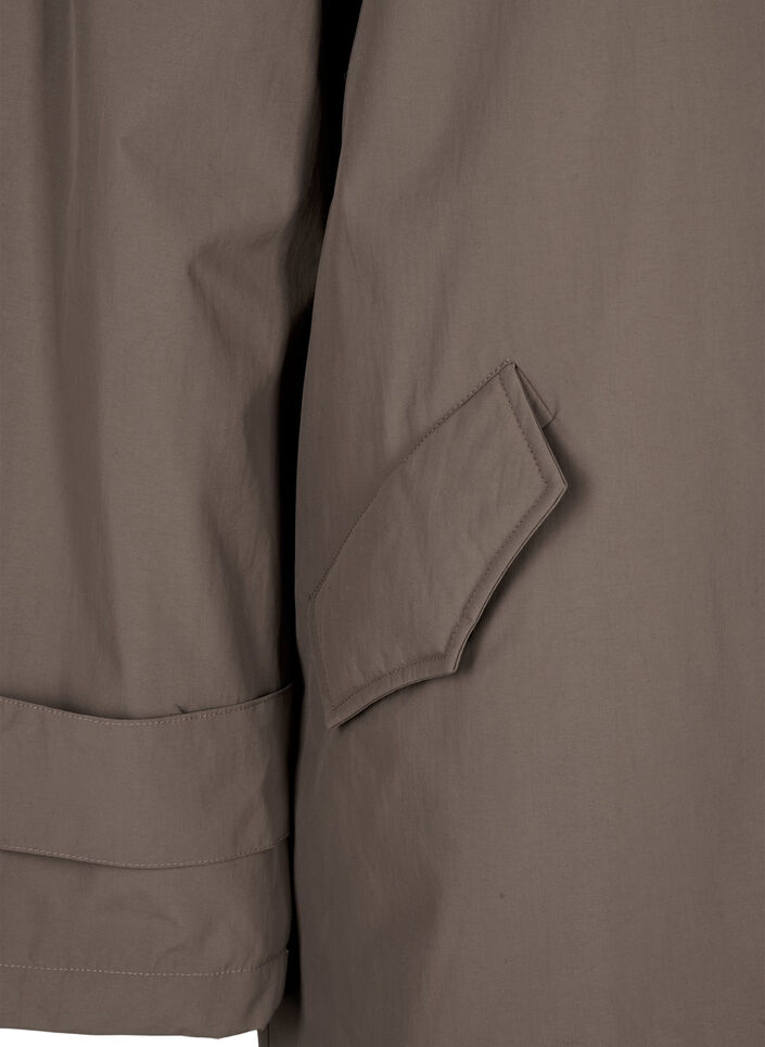 Overgangsfrakke med fløjlskrave og lommer, Chocolate Chip, Packshot image number 3