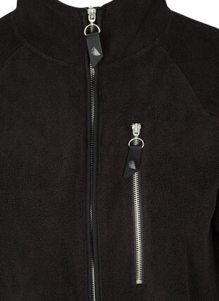 Fleece cardigan med lynlås, Black, Packshot image number 2