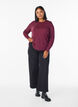 Strikbluse med rund hals, R&oslash;d, Model image number 1