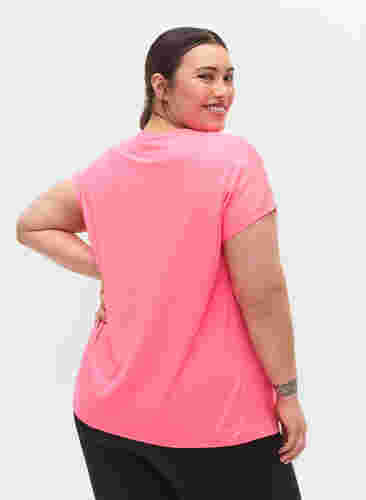 Ensfarvet trænings t-shirt, Neon pink, Model image number 2