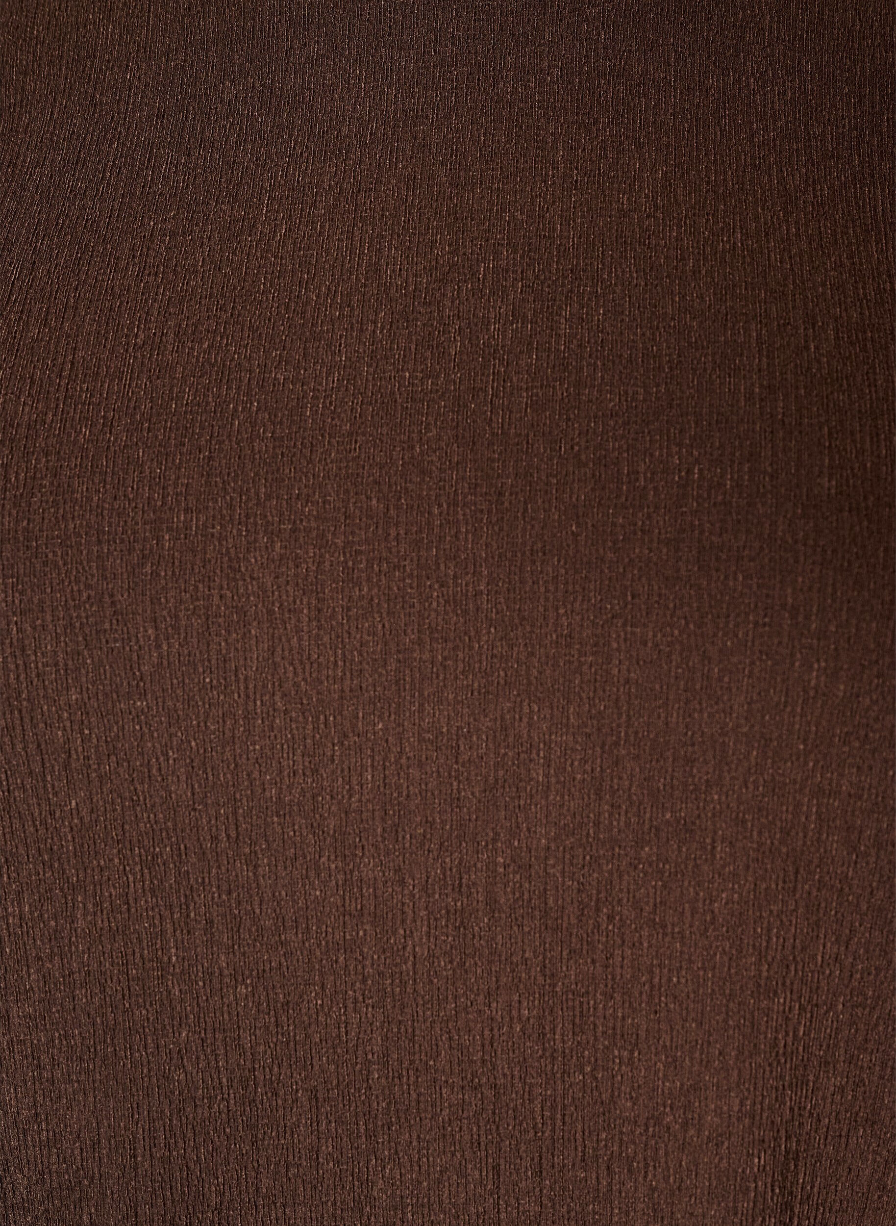 ZizziJerseybluse med asymmetrisk blondekant, Brun, Packshot image number 2