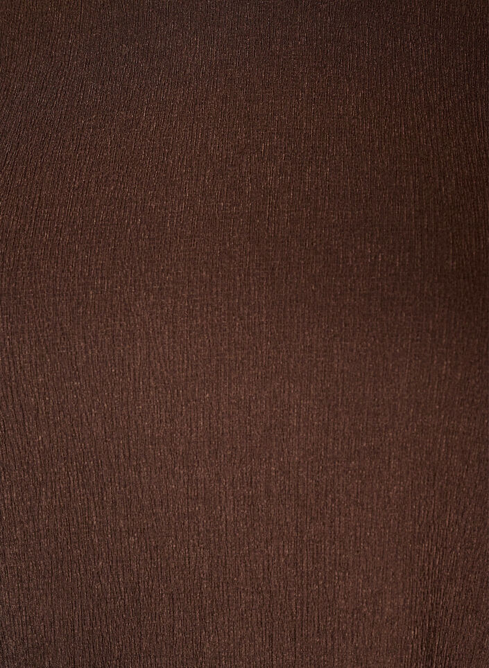 Jerseybluse med asymmetrisk blondekant, Brun, Packshot image number 2