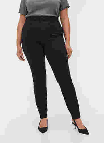 Super højtaljede Bea jeans, Black, Model image number 2