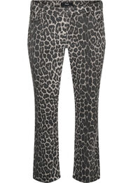 Emily jeans med leopardmønster, Grå
