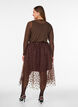 Midinederdel i tyl med hjerter, Brun, Model image number 2
