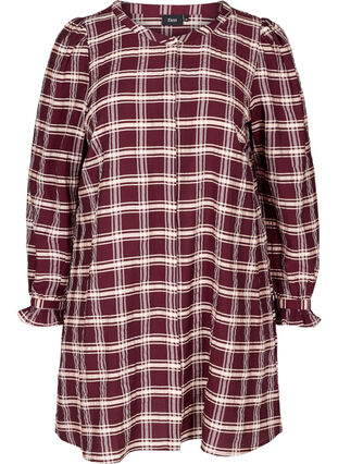 Langærmet tunika med ternet print, Port Royal Check, Packshot image number 0
