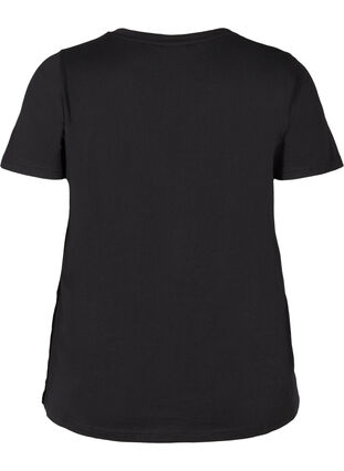 Bomulds t-shirt med pailletter, Black, Packshot image number 1