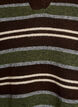 Strikbluse med striber og polokrave, Brun, Packshot image number 2