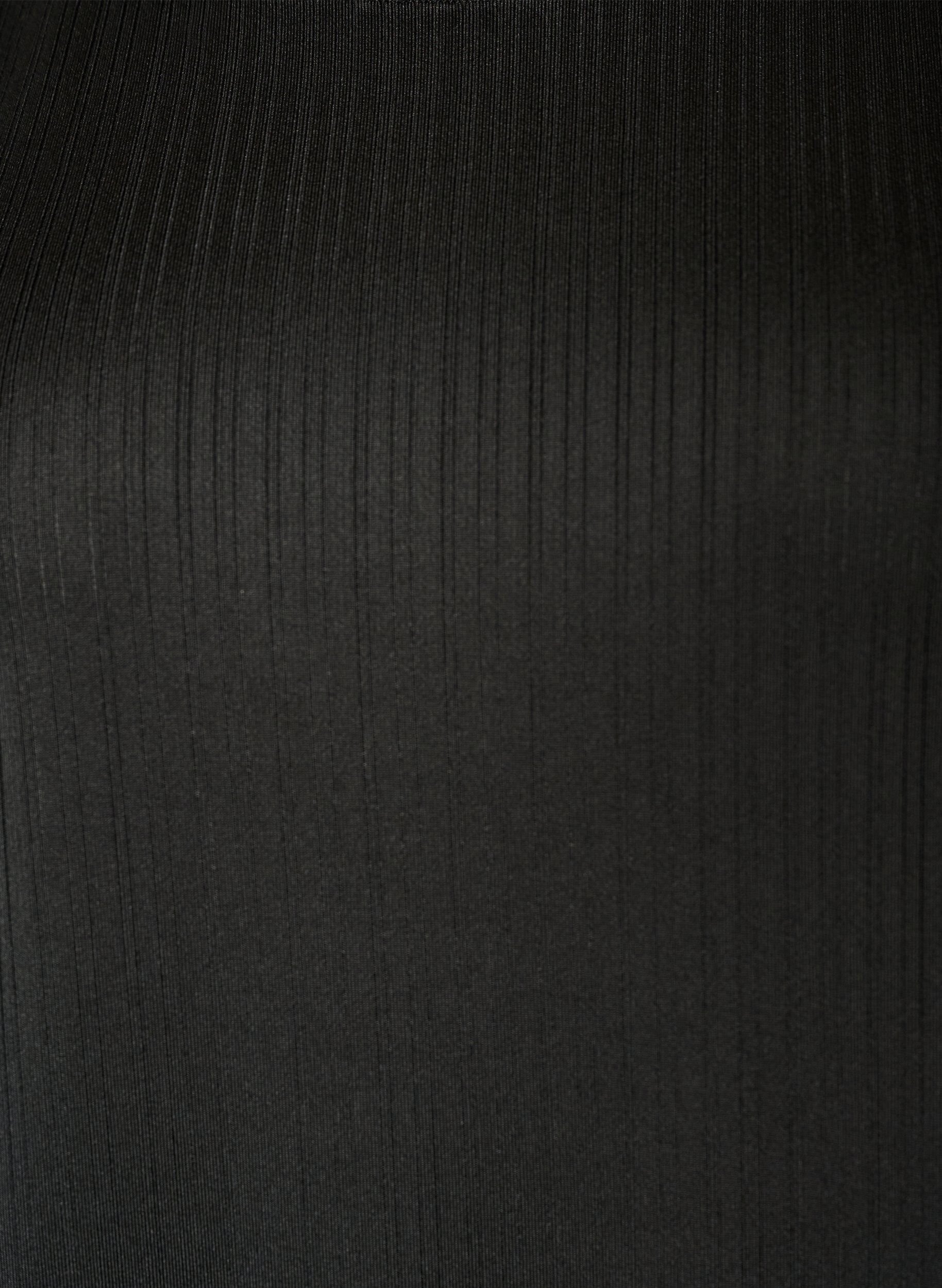 ZizziJerseybluse med strukturstriber og smockkant, Sort, Packshot image number 2