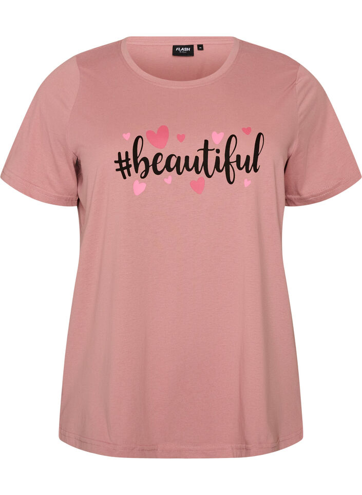 T-shirt med motiv, Lyser&oslash;d, Packshot image number 0
