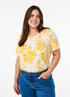 T-shirt med blomsterprint, Gul, Model image number 0