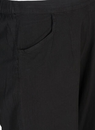 Løse culotte bukser i bomuld, Black, Packshot image number 2