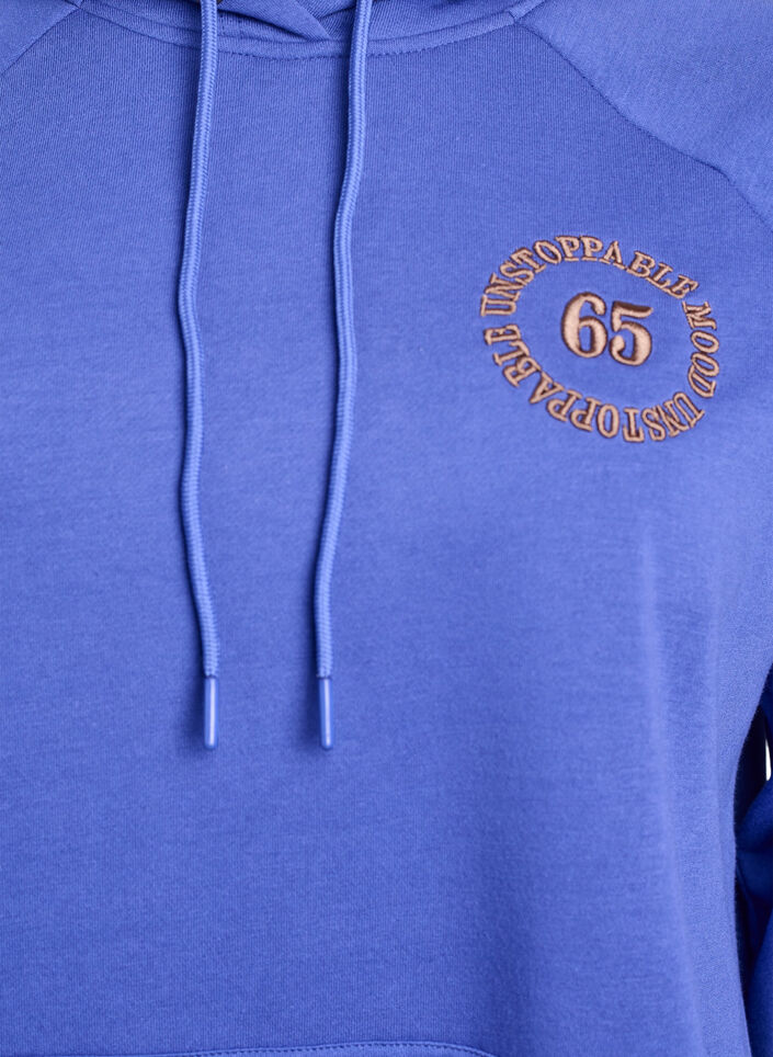 H&aelig;ttetr&oslash;je med broderet frontmotiv, Bl&aring;, Packshot image number 2