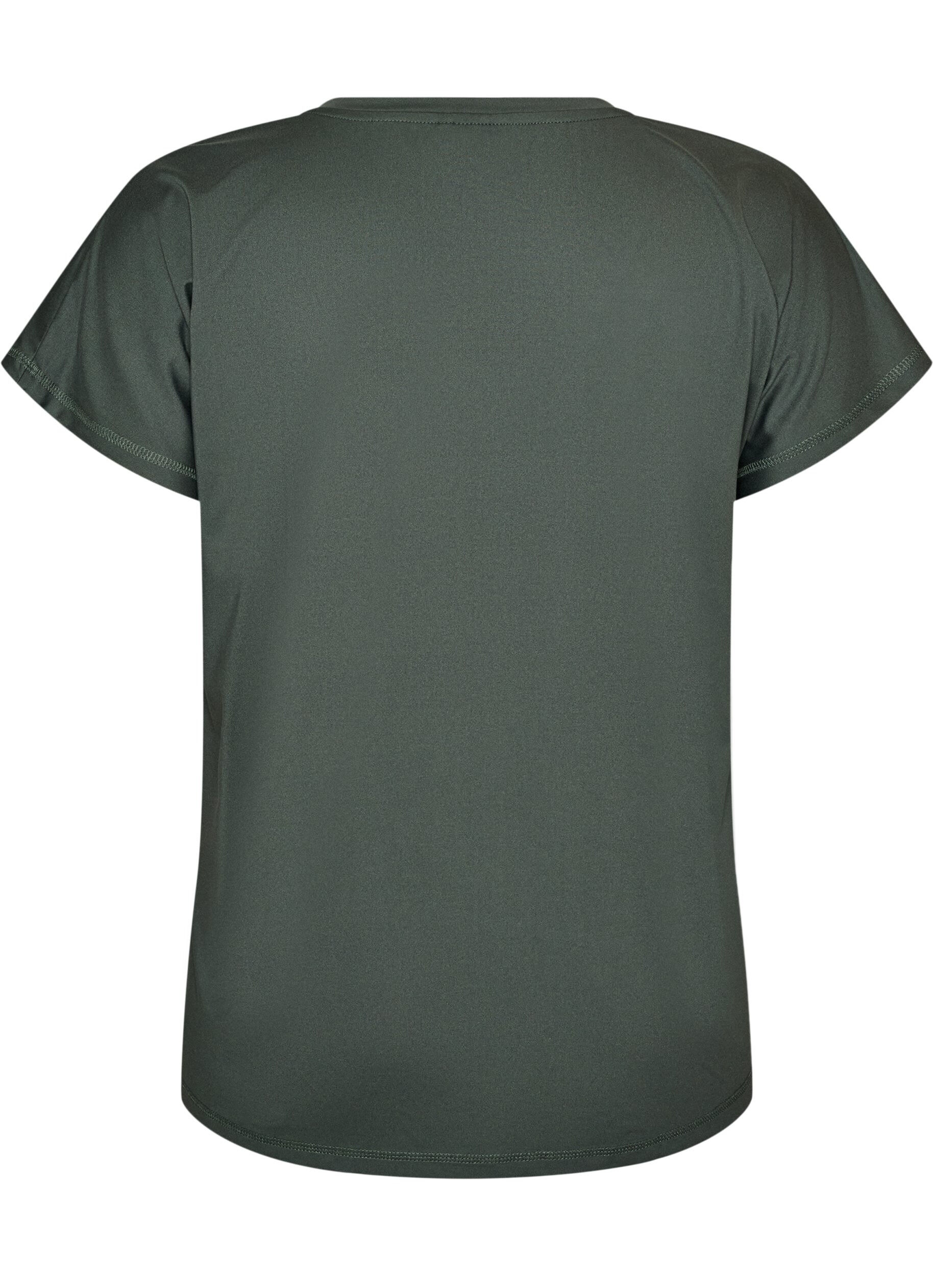 ZizziL&oslash;s tr&aelig;nings t-shirt med V-hals, Gr&oslash;n, Packshot image number 1