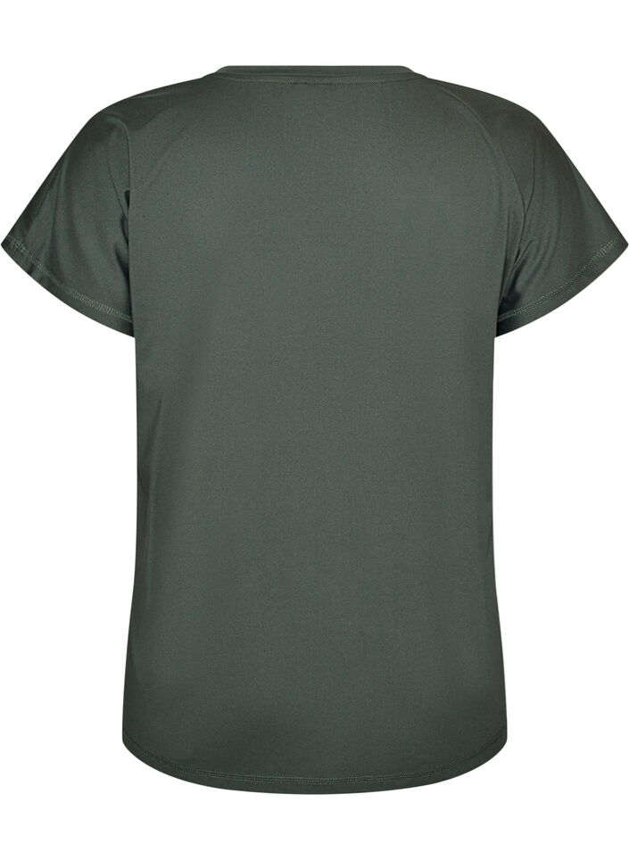 L&oslash;s tr&aelig;nings t-shirt med V-hals, Gr&oslash;n, Packshot image number 1