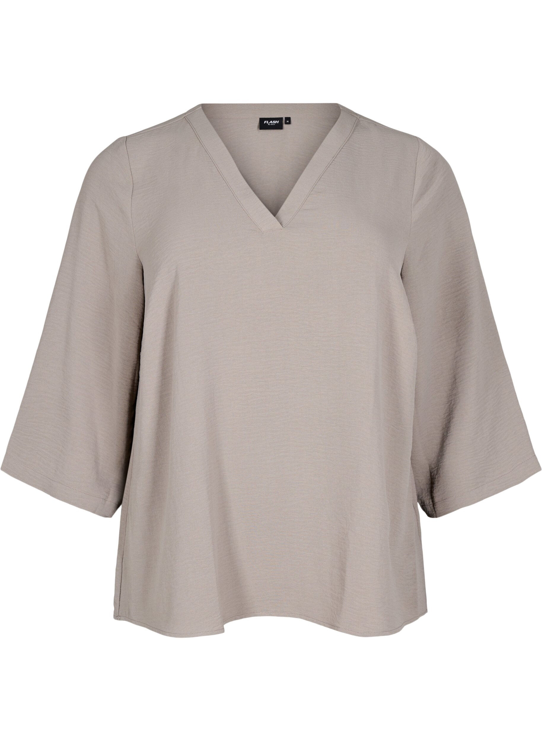 ZizziBluse med 3/4 &aelig;rmer, Beige, Packshot image number 0
