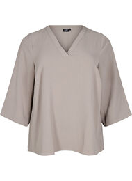 Bluse med 3/4 &aelig;rmer, Beige