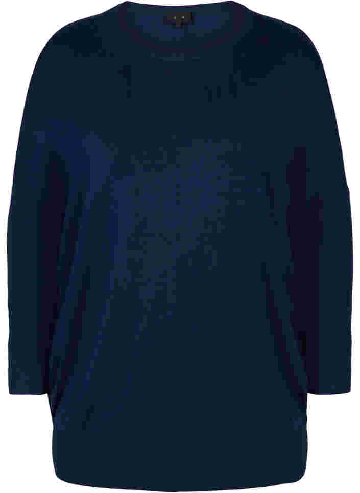 Strikket tunika i viskoseblanding, Navy Blazer, Packshot image number 0