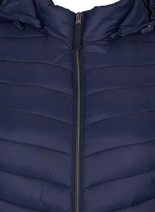 Quiltet letvægts jakke med aftagelig hætte og lommer, Navy Blazer, Packshot image number 2