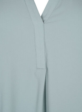 Kortærmet bluse med v-udskæring , Chinois Green, Packshot image number 2