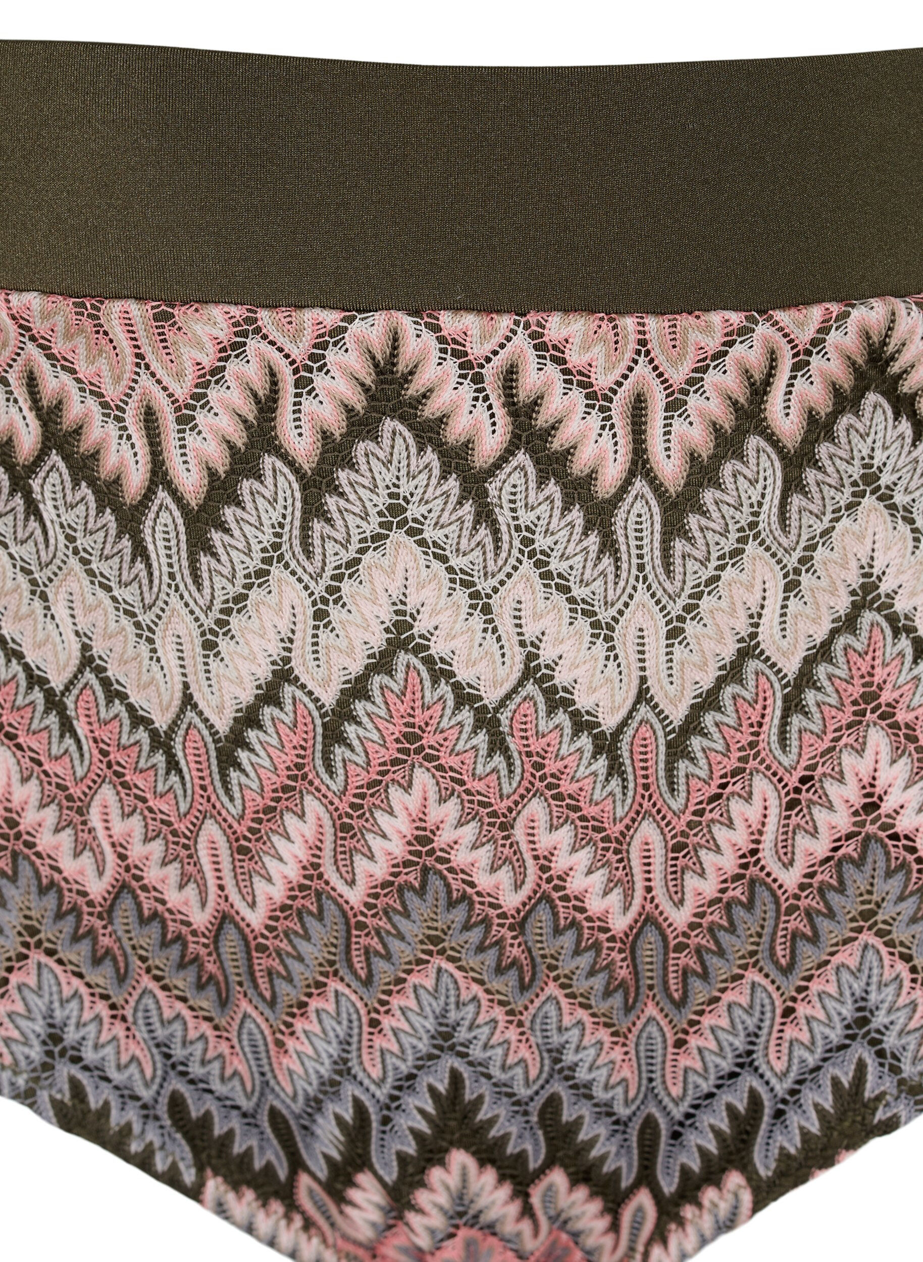 Zizzi M&oslash;nstret bikini tai trusse med h&oslash;j talje , Beech AOP, Packshot image number 2