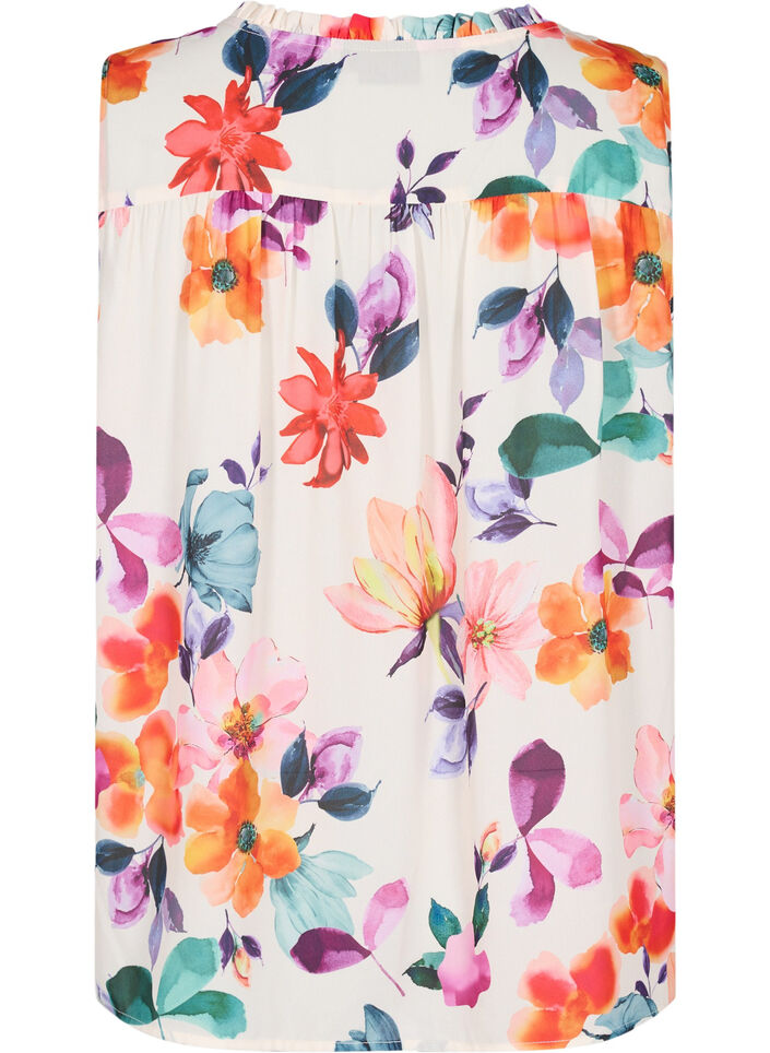 Blomstret top med bindedetalje , Buttercream Flower, Packshot image number 1