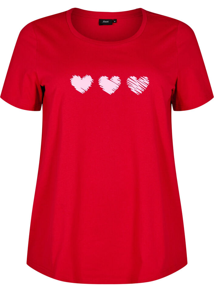 Bomulds t-shirt med motiv, Salsa w. Hearts, Packshot image number 0