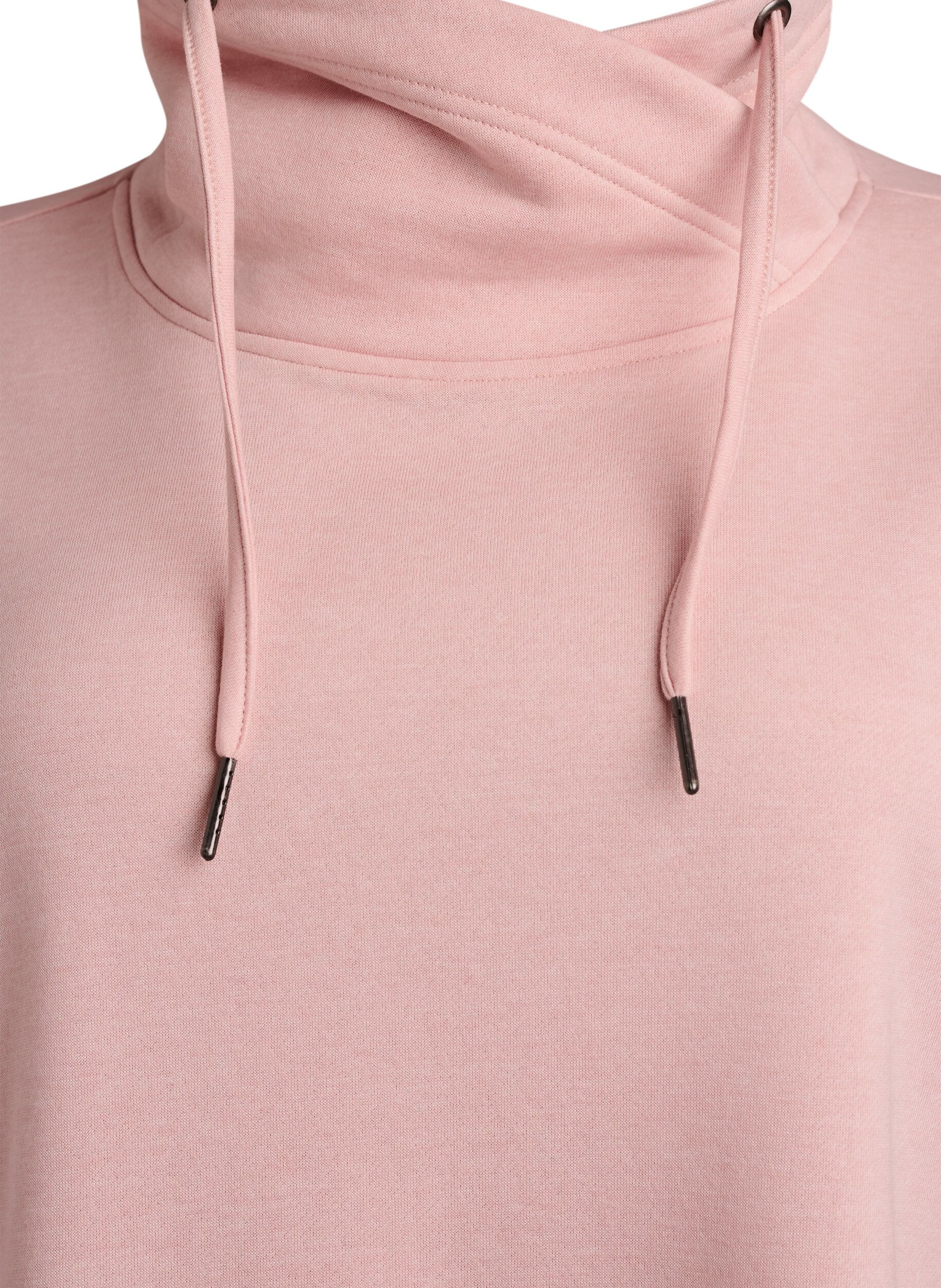 ZizziKort sweatkjole med h&oslash;j krave og lommer, Lyser&oslash;d, Packshot image number 2