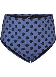 Højtaljet bikini underdel med print, Blue Indigo Dot