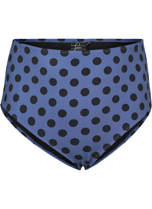 Højtaljet bikini underdel med print, Blue Indigo Dot, Packshot image number 0