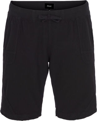 Løse shorts i bomuld, Black, Packshot image number 0