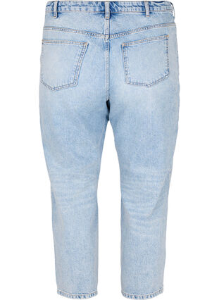 Cropped Vera jeans med nitter, Light blue denim, Packshot image number 1