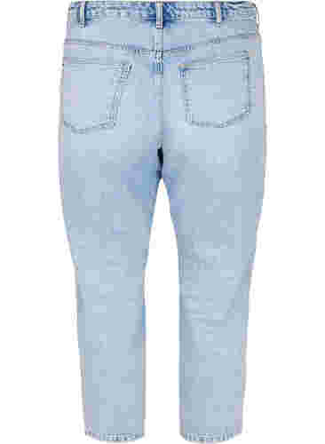 Cropped Vera jeans med nitter, Light blue denim, Packshot image number 1